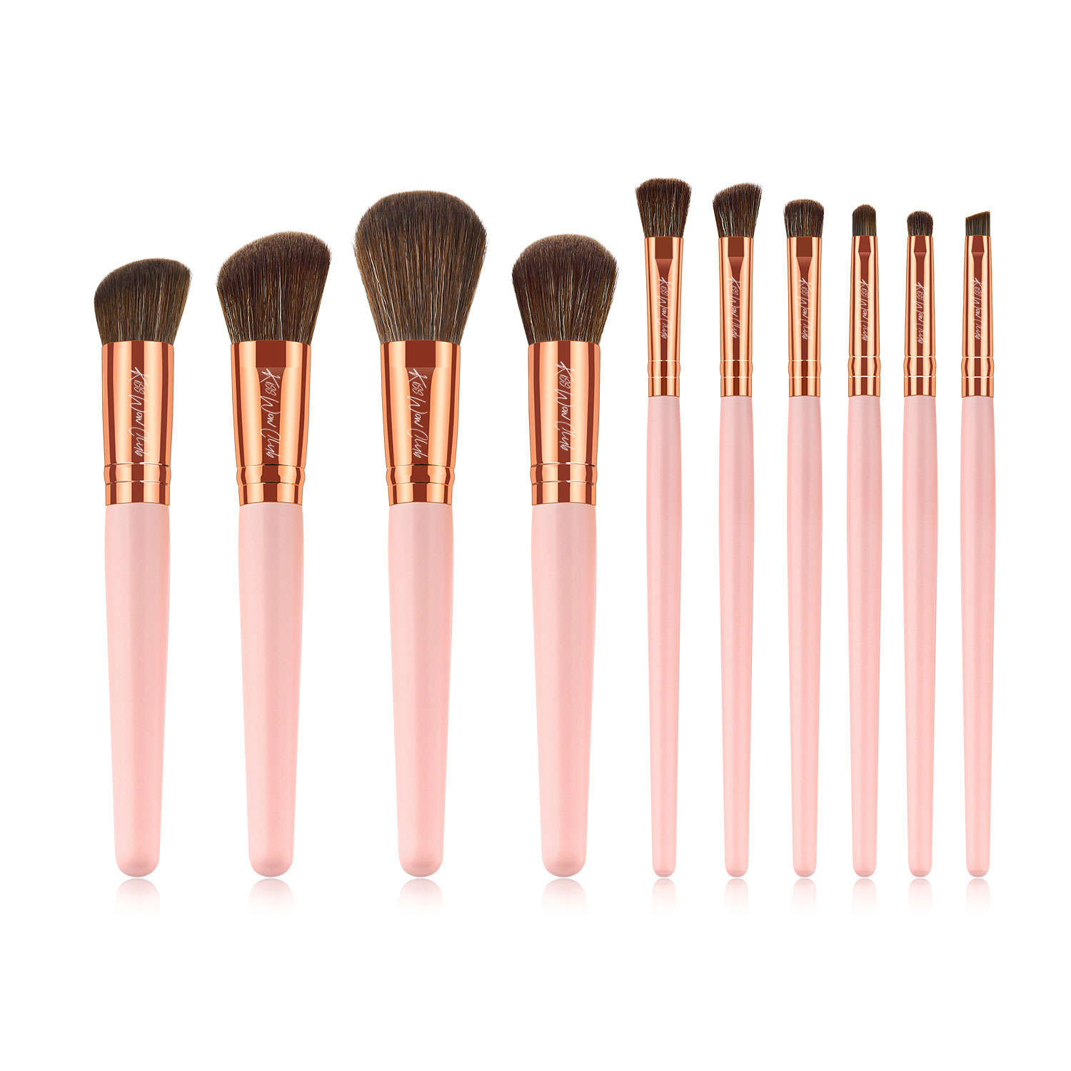 Kiss Wow Club Flamingo Pink Makeup Brush Kit 1