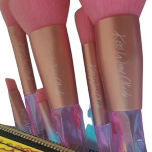 Kiss Wow Club Holographic Crystal Pink Makeup Brush Set 2
