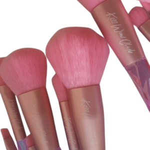 Kiss Wow Club Holographic Crystal Pink Makeup Brush Set 3